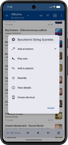 Add to queue collapsed