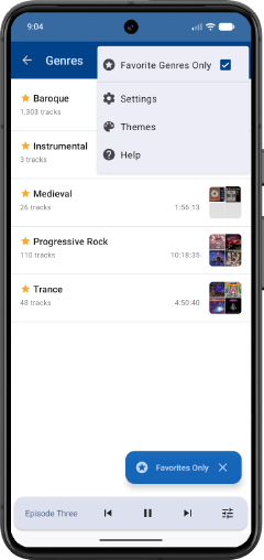 Showing only favorite genres