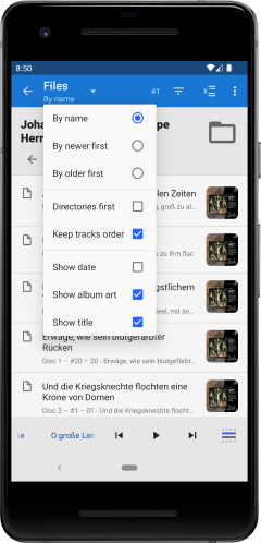 Files by track order
