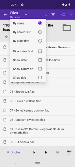 Files showing file name