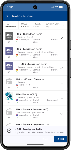 Radio stations browser