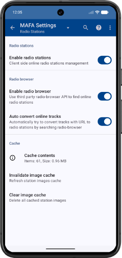 Radio stations settings