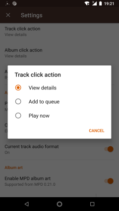 Track click action preference